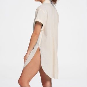 Calia Swimsuit Coverup Beach Swim Collection Button Front Cream Women’s Sz L